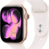 Apple MEV74LW-A Watch Series 11 GPS 46mm Pink Gold Aluminium Case with Light Blush Sport Band - M/L (195950463842) - USA Spec