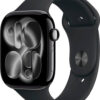 Apple MEUX4LW-A Watch Series 11 GPS 46mm Jet Black Aluminium Case with Black Sport Band - M/L (195950462708) - USA Spec