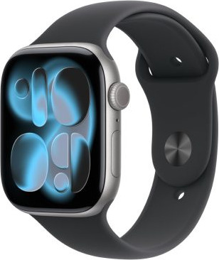 Apple MEV04LW-A Watch Series 11 GPS 46mm Space Grey Aluminium Case with Black Sport Band - S/M (195950463088) - USA Spec